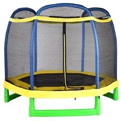 7 ft Youth Round Bounce Jump Trampoline with Safety Net