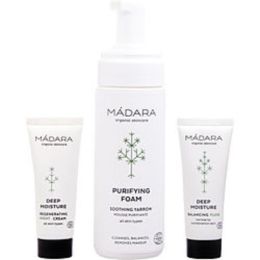 Madara By Madara Become Organic Deep Moisture Starter Set: Moisture Fluid 25ml + Night Cream 25ml + Purifying Foam 150ml --3pcs For Women